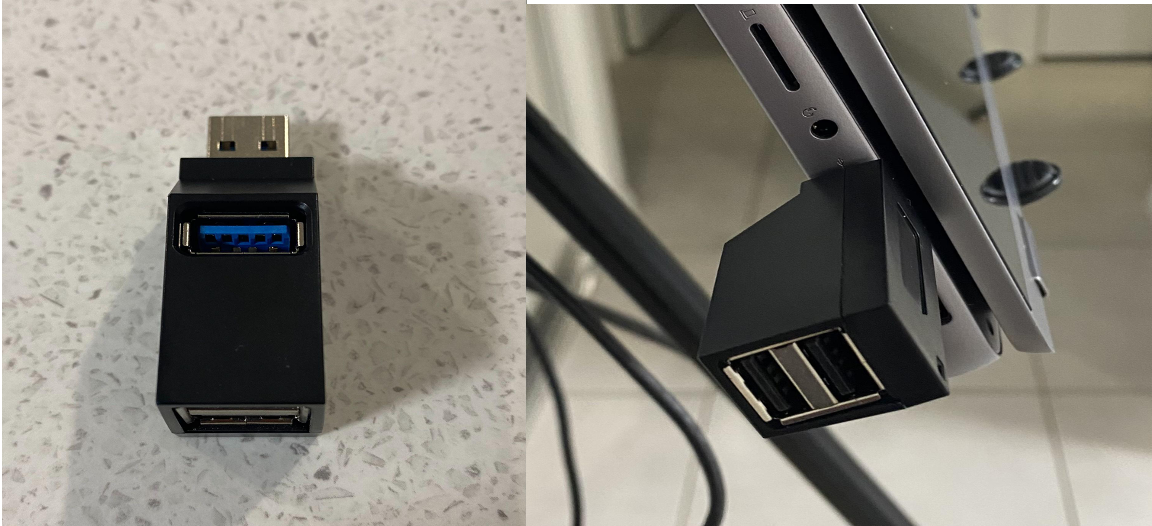 Attaching a USB splitter