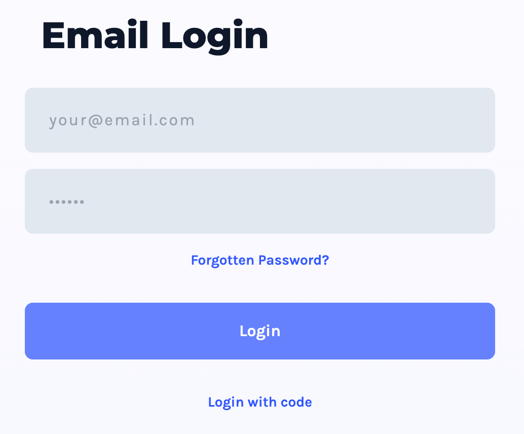 Email/password sign in