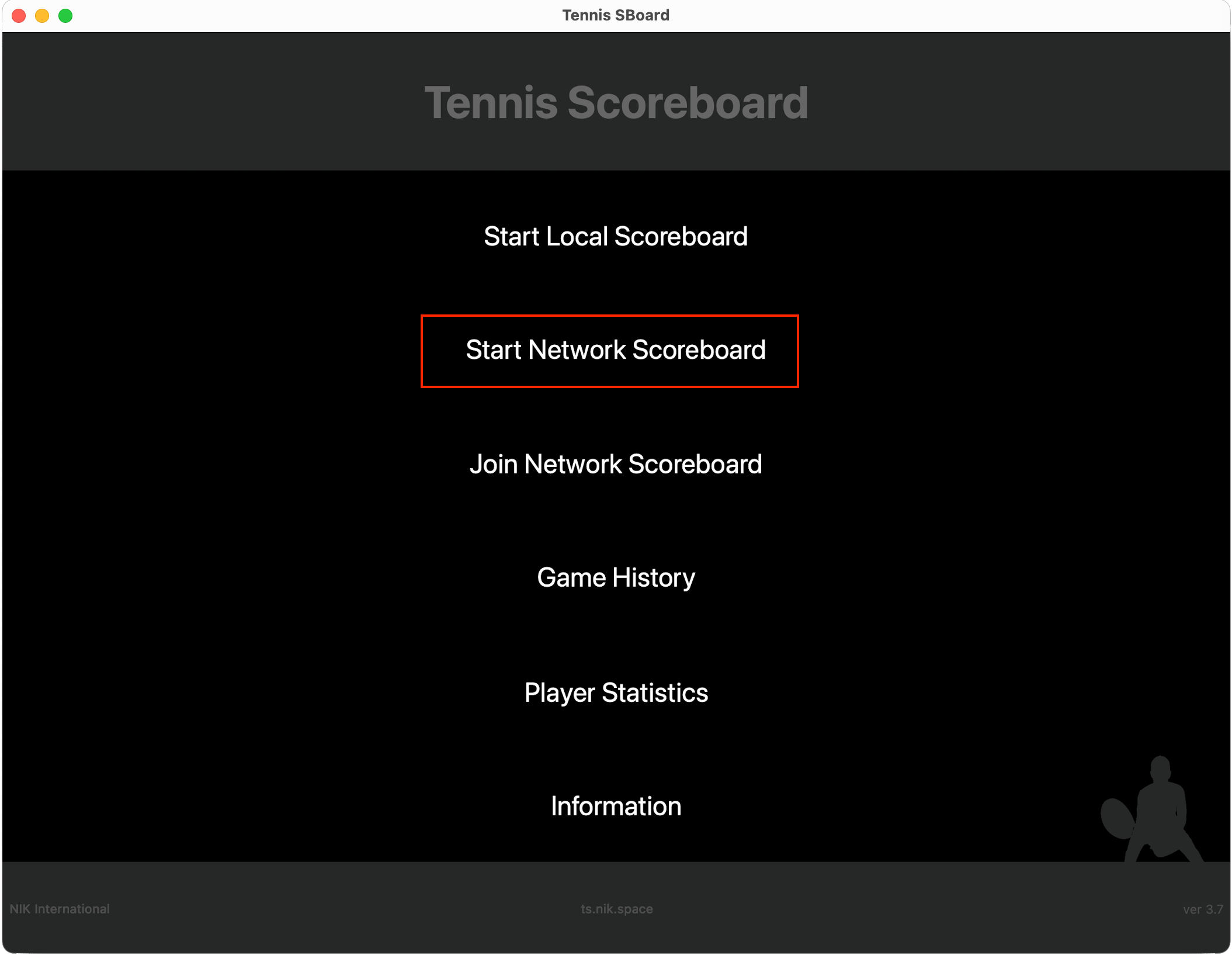 Select "Start Network Scoreboard"
